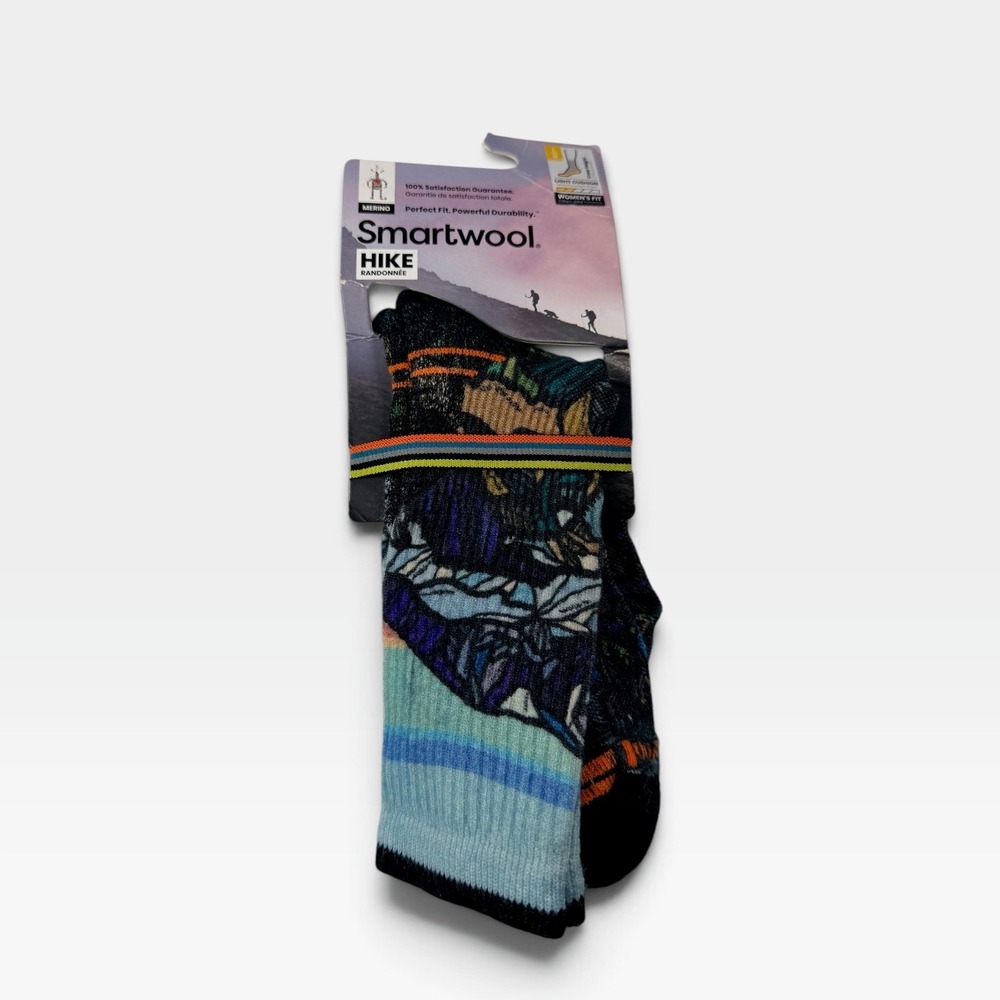 Smartwool Hike Light Cushion Crew Socks Womens L Multi Color Mountain NEW